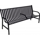 WITT Oakley Collection 6 foot Outdoor Bench with Center Arm Rest - Black